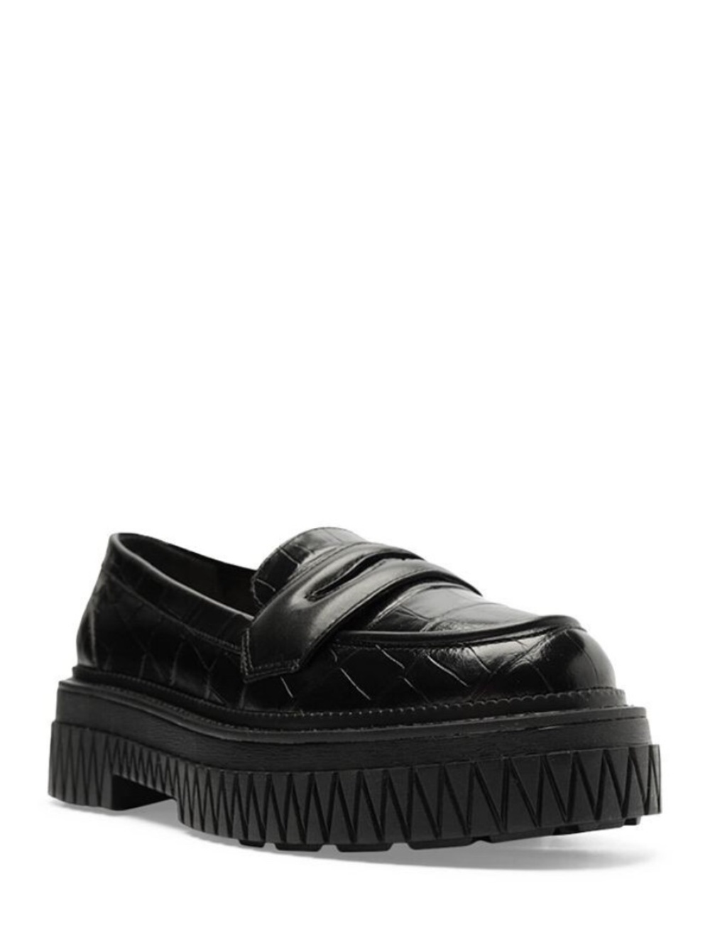 New Schutz Women's Viola Weekend Loafer Black Croc Shoes Slip On S214140027 - Picture 3 of 6